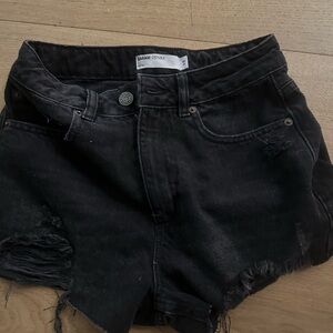 black jean shorts
